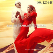 Robe de mariage musulmane alibaba belle robe de mariée islamique rouge